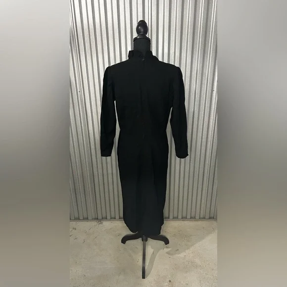 Women’s Nina Ricci Black Vintage 70s Flare Long Sleeve Dress Size 46 (Large) - Picture 2 of 3